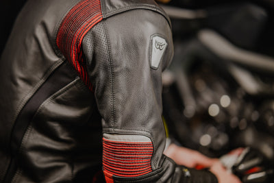 Berik Flexius Motorcycle Leather Jacket#color_black-red