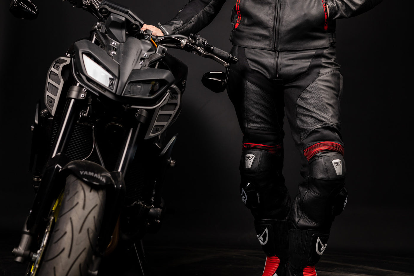 Berik Flexius Motorcycle Leather Pants#color_black-red