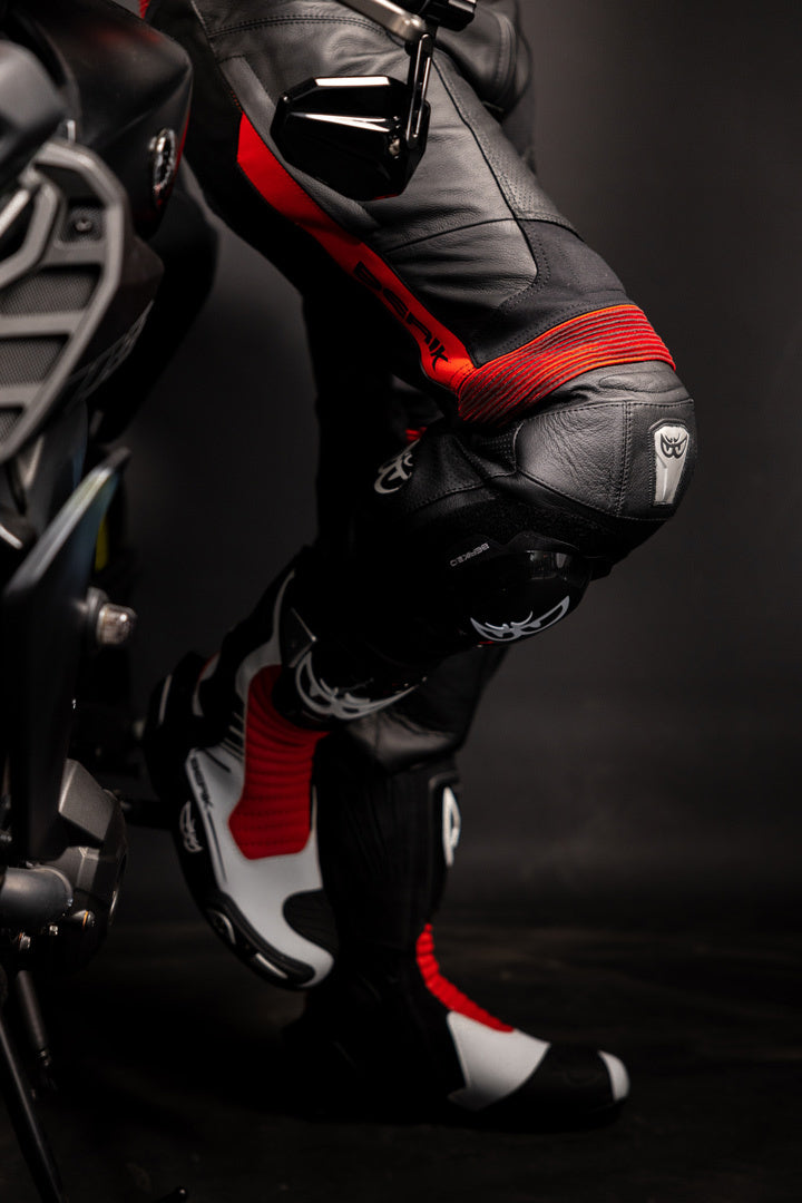 Berik Flexius Motorcycle Leather Pants#color_black-red