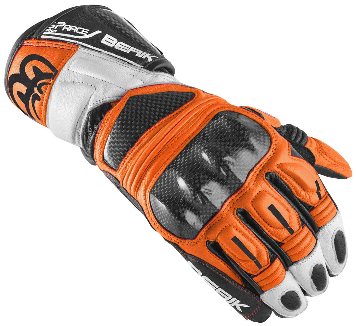 Berik Namib Pro Motorcycle Gloves#color_black-white-orange