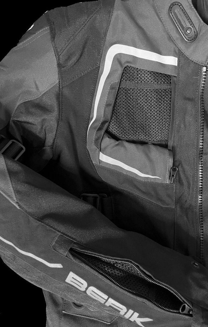 Berik Safari Pro Waterproof 3in1 Motorcycle Textile Jacket#color_black-grey