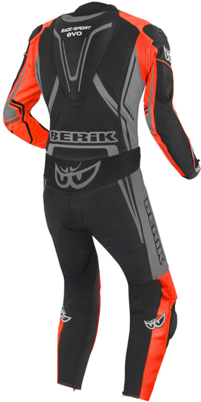 Berik Adria-X One Piece Motorcycle Leather Suit#color_black-grey-red