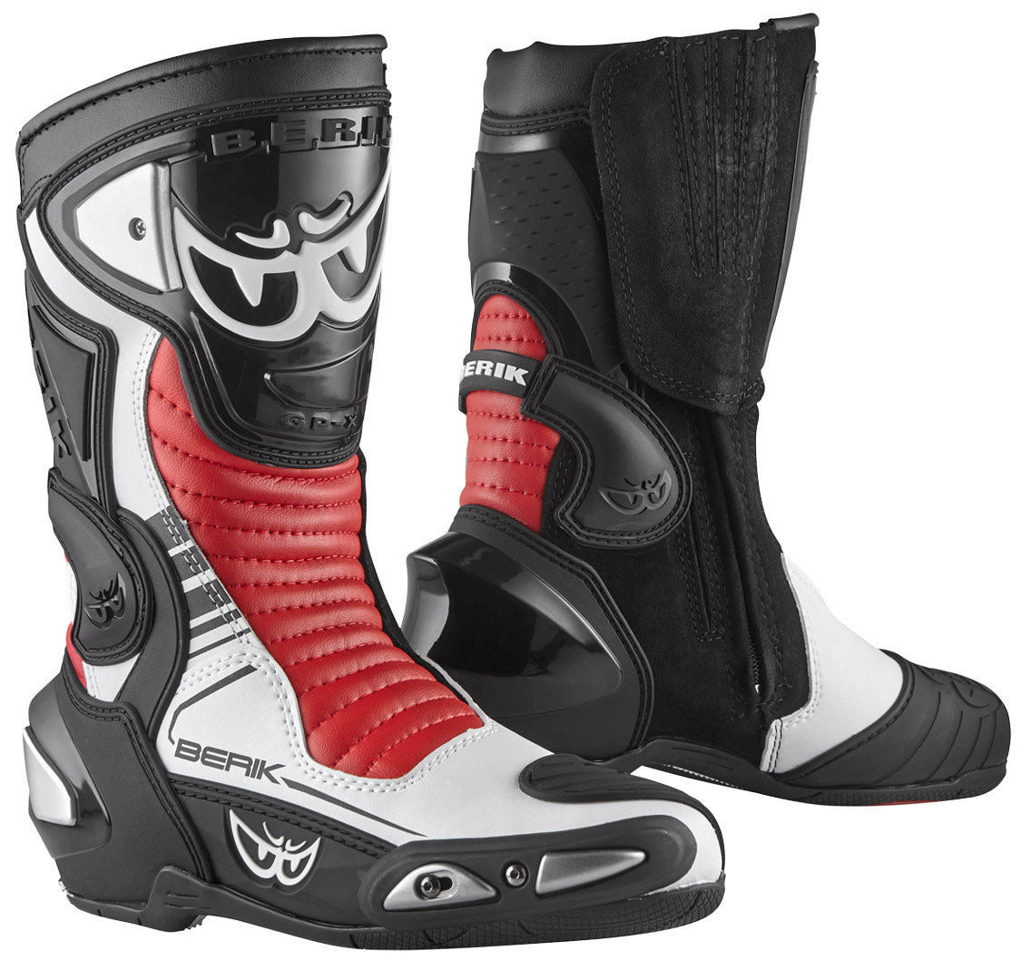 Berik Race-X EVO Motorcycle Boots#color_black-white-red