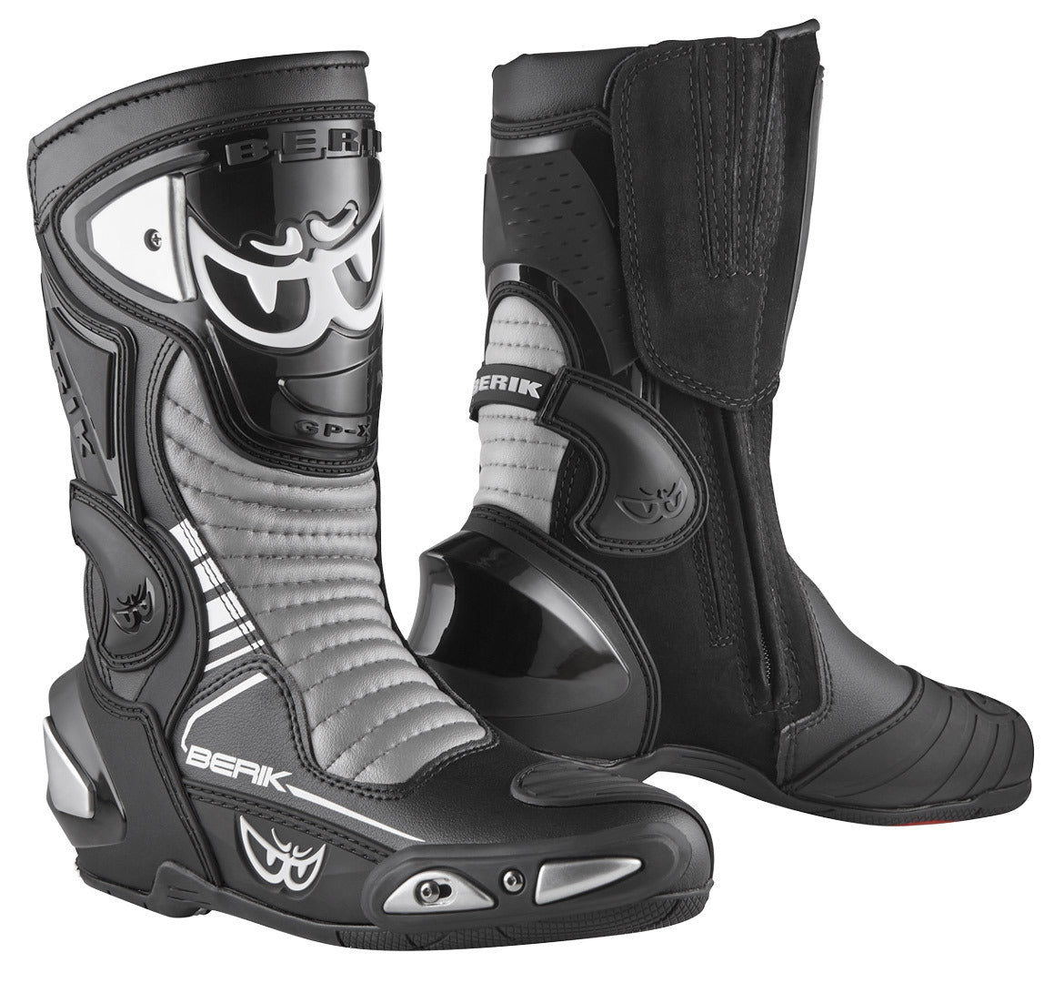 Berik Race-X EVO Motorcycle Boots#color_black-white-grey