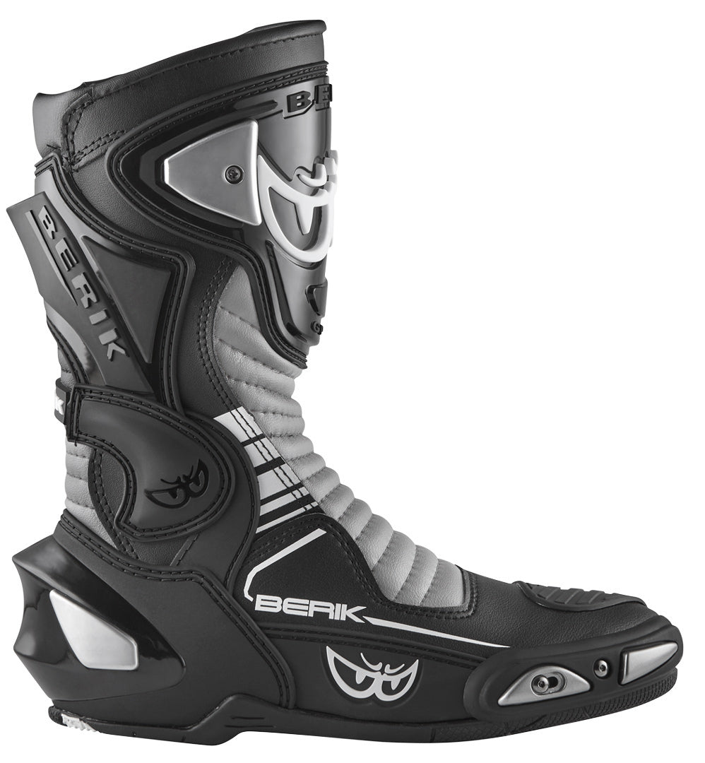 Berik Race-X EVO Motorcycle Boots#color_black-white-grey