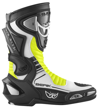 Berik Race-X EVO Motorcycle Boots#color_black-white-yellow