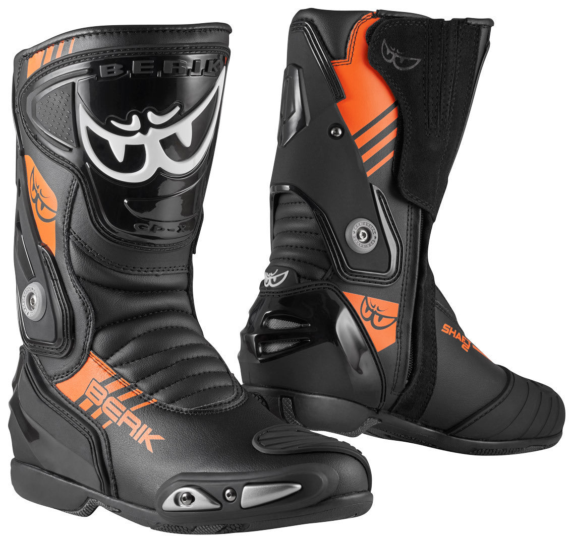 Berik Shaft 3.0 Motorcycle Boots#color_black-orange