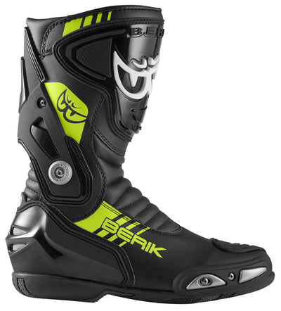 Berik Shaft 3.0 Motorcycle Boots#color_black-yellow-fluo