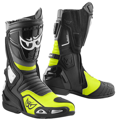 Berik Donington Motorcycle Boots#color_black-yellow-fluo