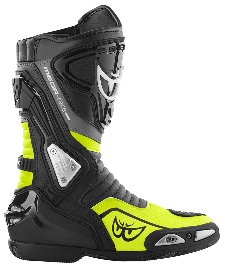 Berik Donington Motorcycle Boots#color_black-yellow-fluo