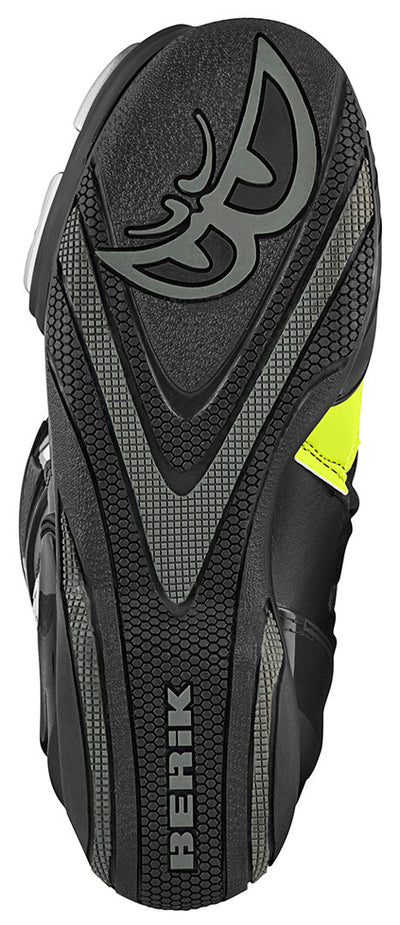 Berik Donington Motorcycle Boots#color_black-yellow-fluo