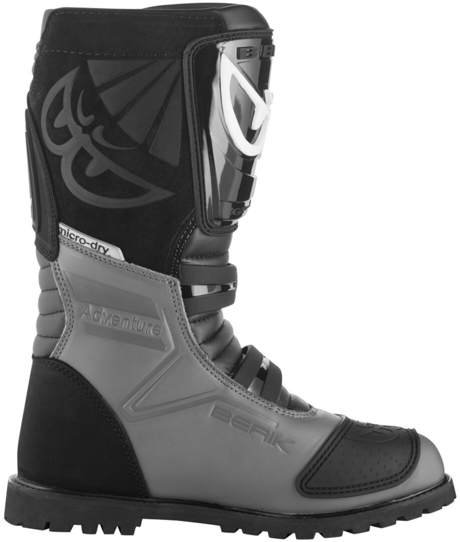 Berik All Terrain Adventure Waterproof Motorcycle Boots#color_black-grey