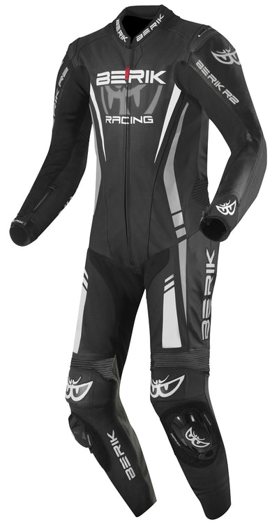 Berik Absolute GP One Piece Motorcycle Leather Suit#color_black-white