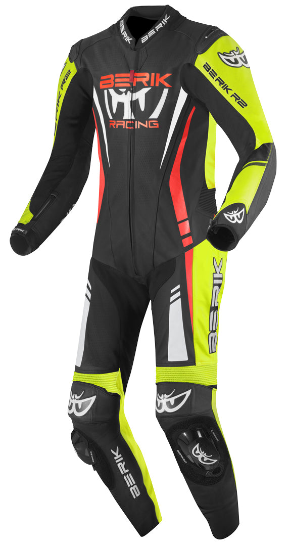 Berik Absolute GP One Piece Motorcycle Leather Suit#color_black-red-yellow