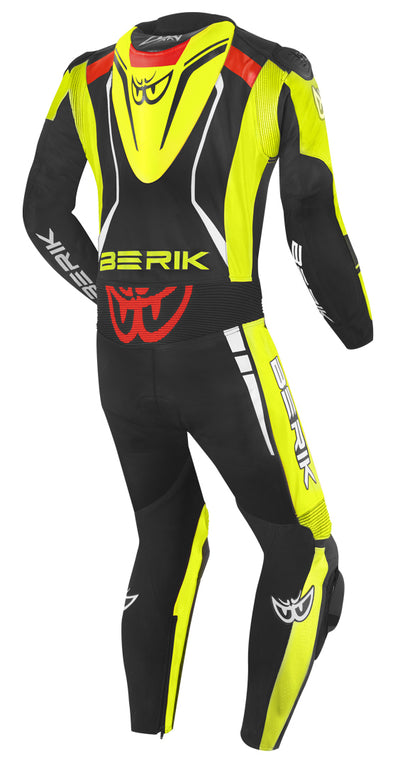 Berik Absolute GP One Piece Motorcycle Leather Suit#color_black-red-yellow