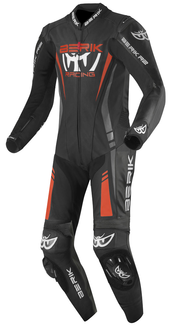 Berik Absolute GP One Piece Motorcycle Leather Suit#color_black-orange