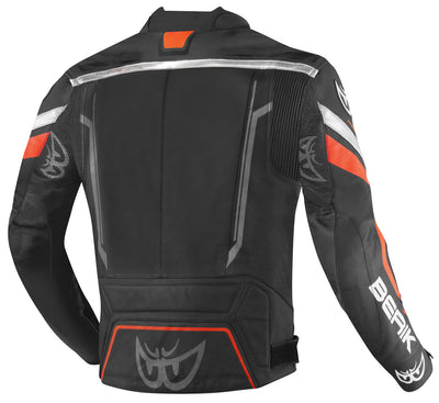 Berik Absolute Race Motorcycle Leather Jacket#color_black-neon-red