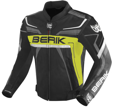 Berik Absolute Race Motorcycle Leather Jacket#color_black-neon-yellow-anthracite