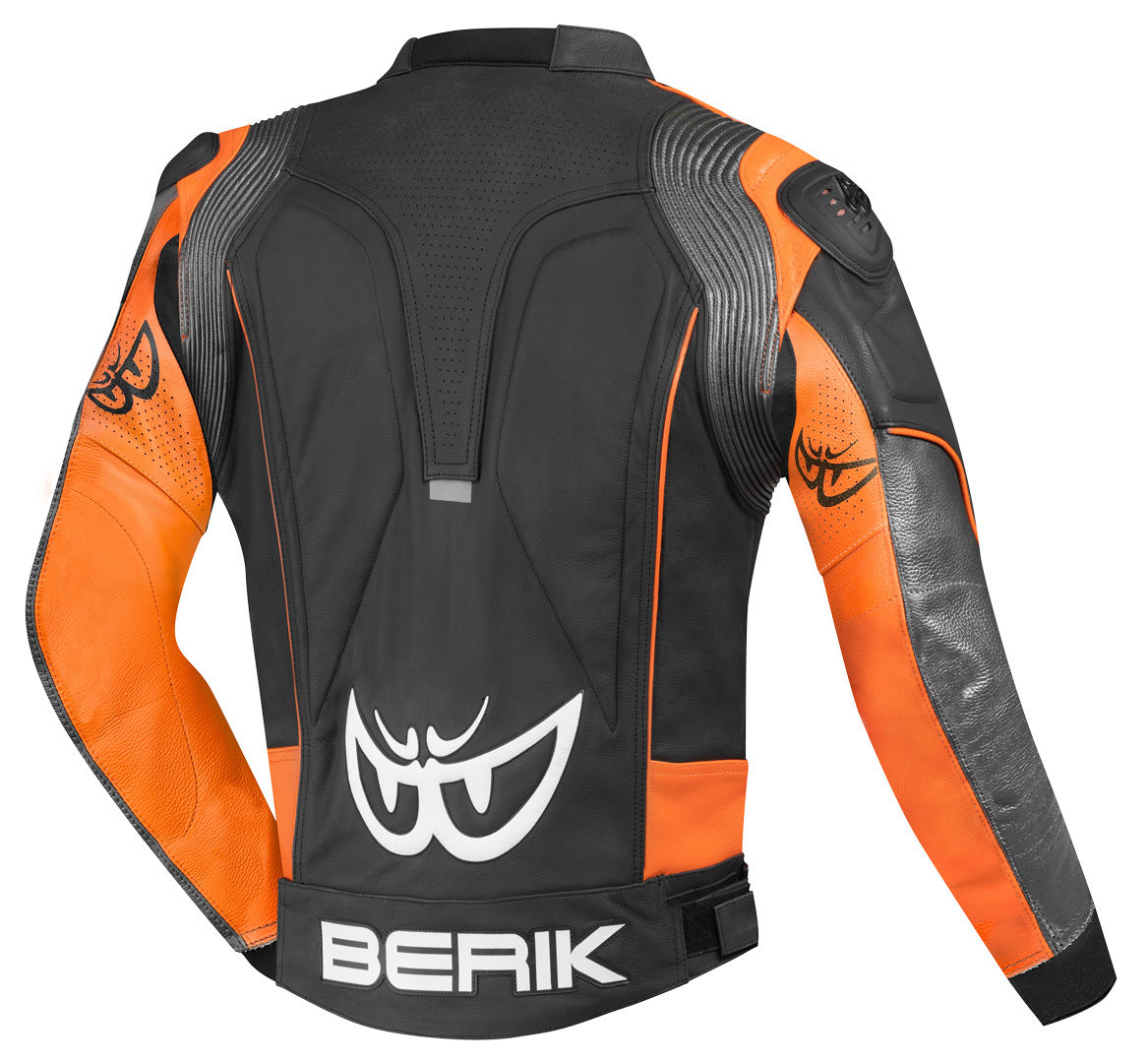 Berik Air-B Motorcycle Leather Jacket#color_black-orange