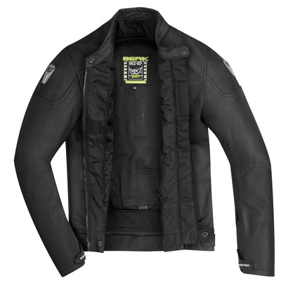 Berik Classic Racer Motorcycle Leather Jacket#color_black