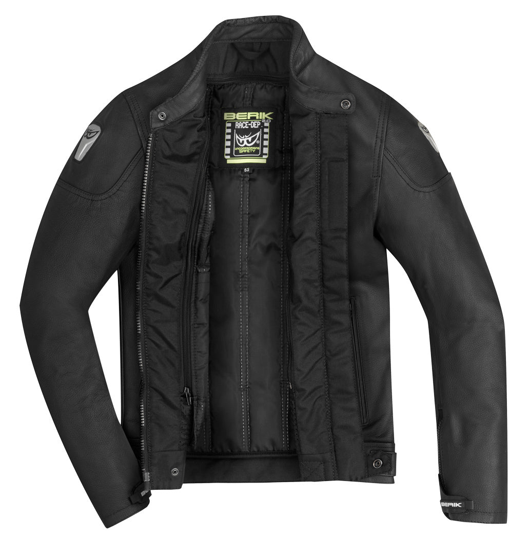 Berik Classic Racer Motorcycle Leather Jacket#color_black