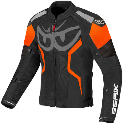 Berik Imola Air Motorcycle Textile Jacket#color_black-white-orange