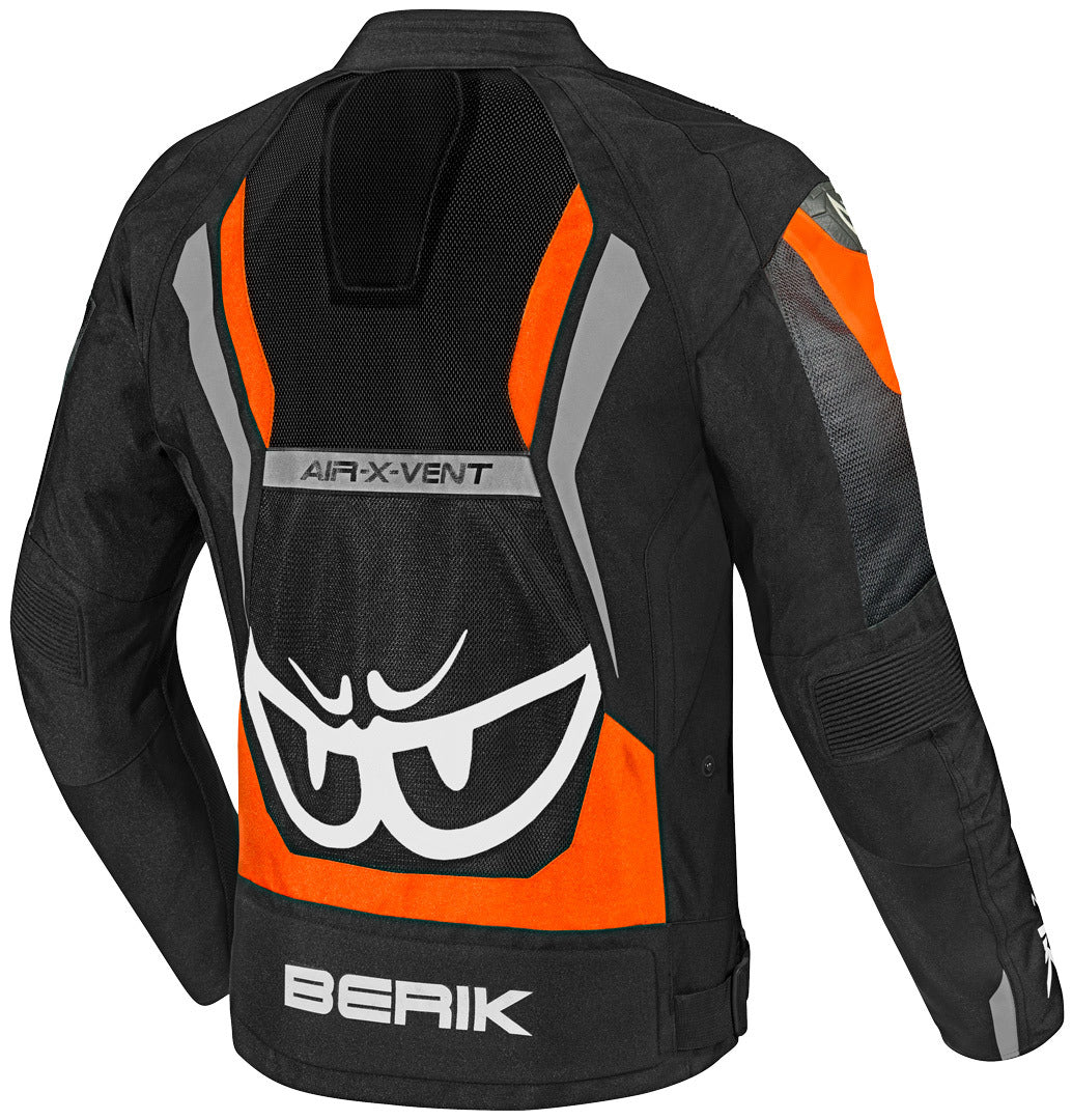 Berik Imola Air Motorcycle Textile Jacket#color_black-white-orange