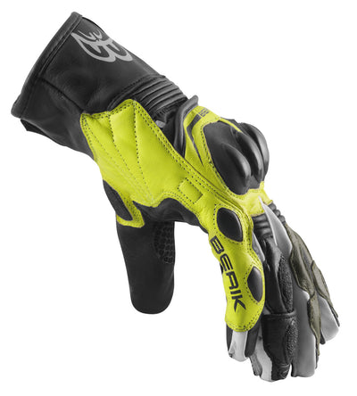 Berik Nador Motocycle Gloves#color_black-neon-yellow-green