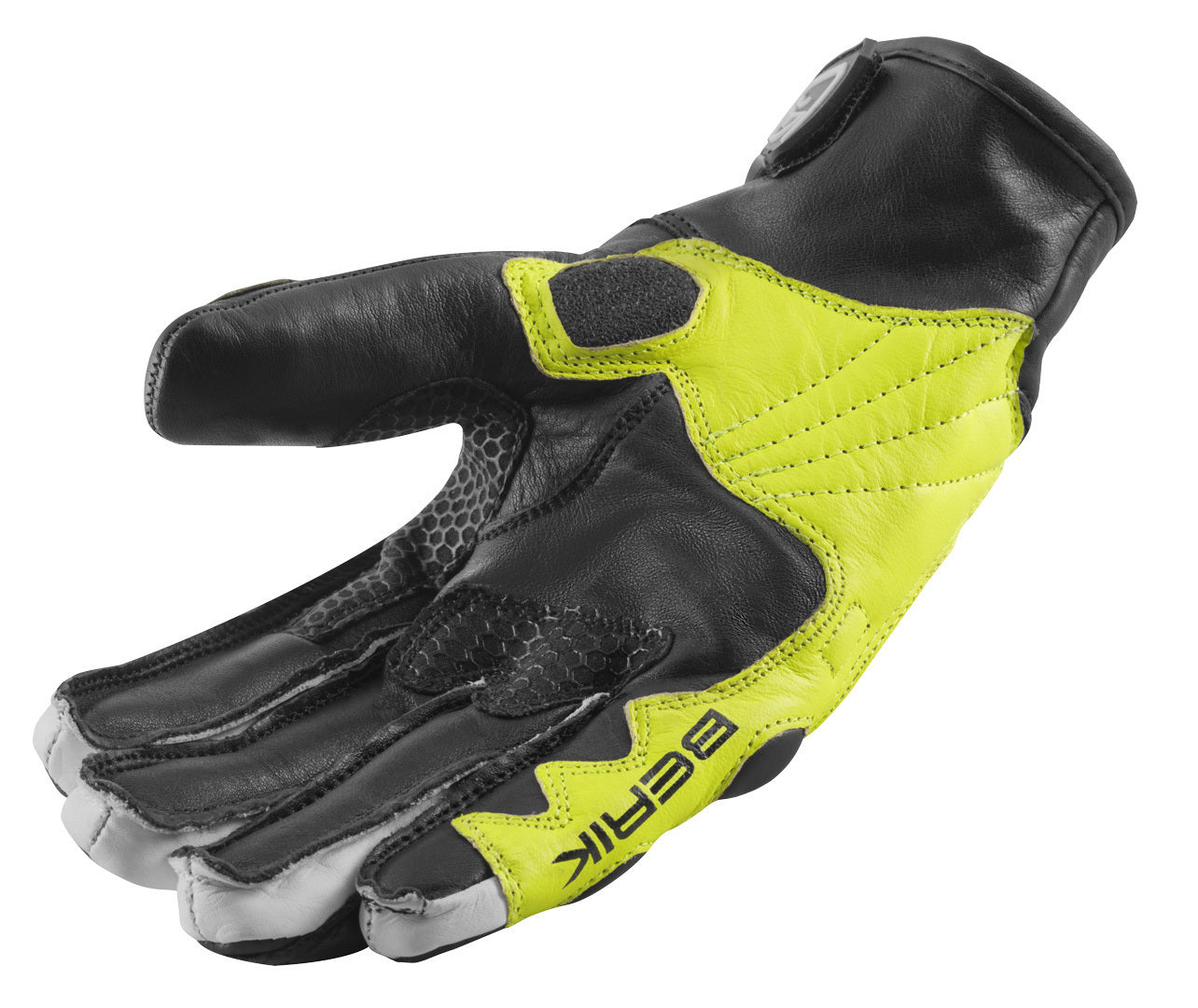 Berik Nador Motocycle Gloves#color_black-neon-yellow-green