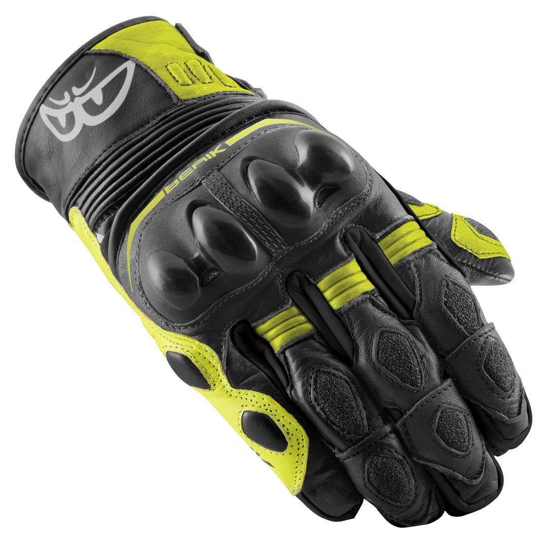 Berik Nador Motocycle Gloves#color_black-neon-yellow