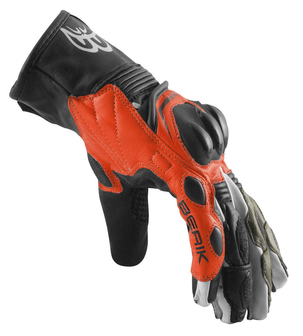 Berik Nador Motocycle Gloves#color_black-neon-red-green