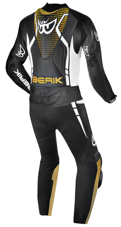 Berik RSF-TECH PRO perforated One Piece Motorcycle Leather Suit#color_black-white-bronze