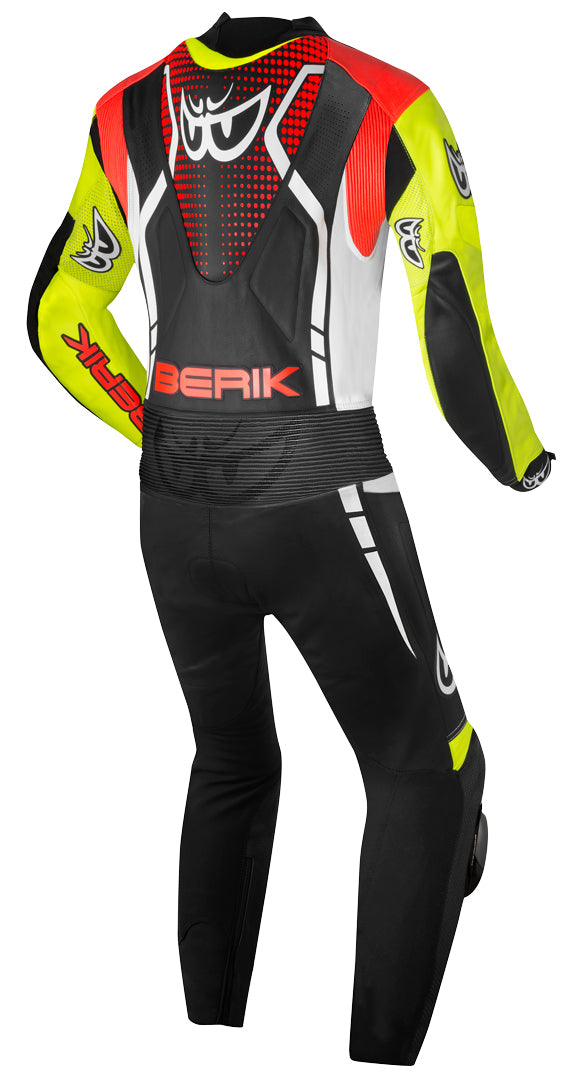 Berik RSF-TECH PRO perforated One Piece Motorcycle Leather Suit#color_black-white-red-yellow