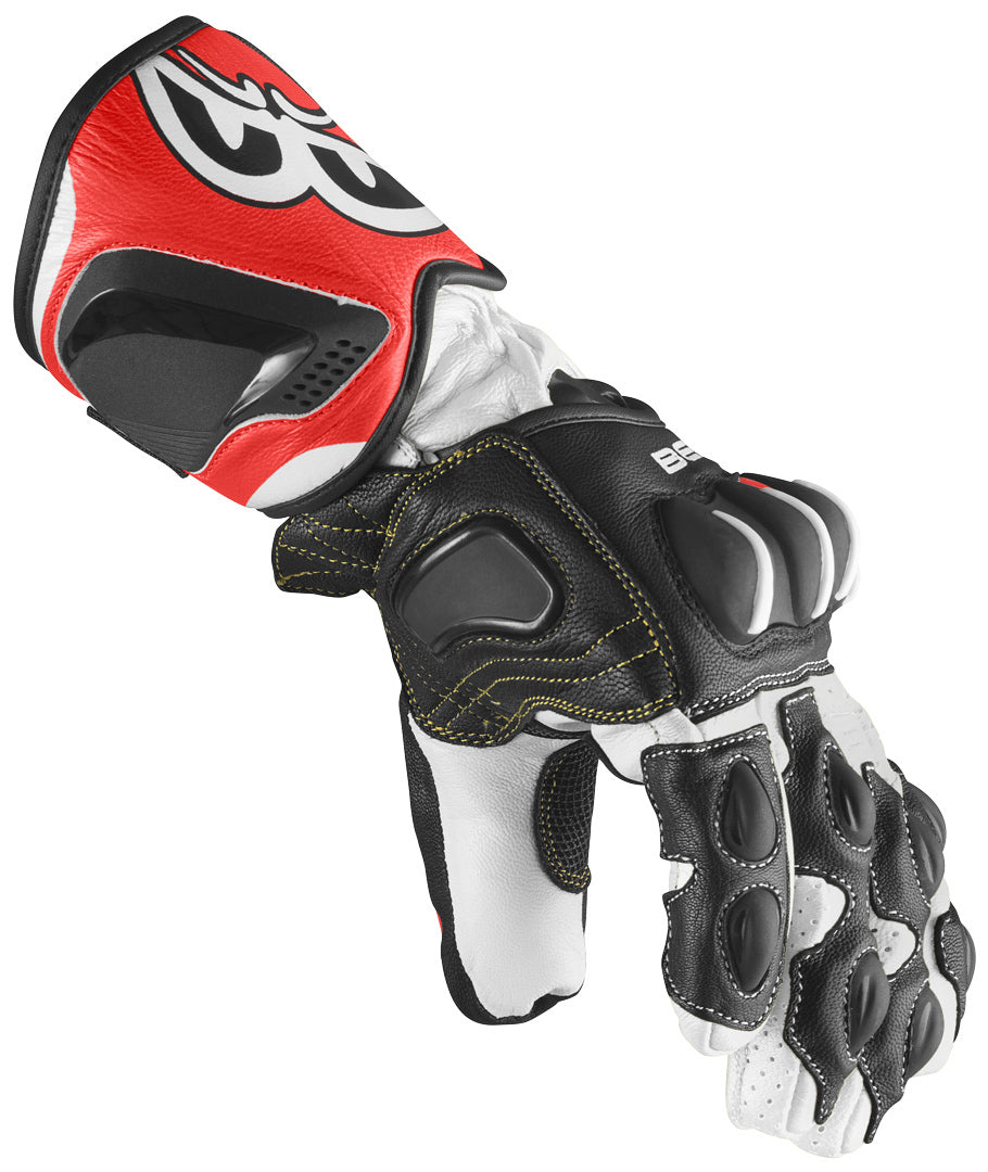 Berik Thunar Evo Motorcycle Gloves#color_black-white-neonred