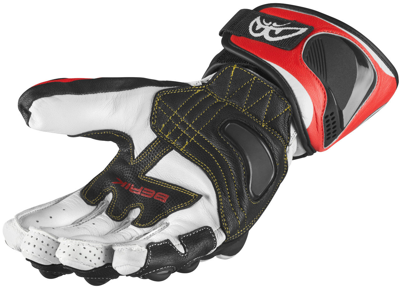 Berik Thunar Evo Motorcycle Gloves#color_black-white-neonred