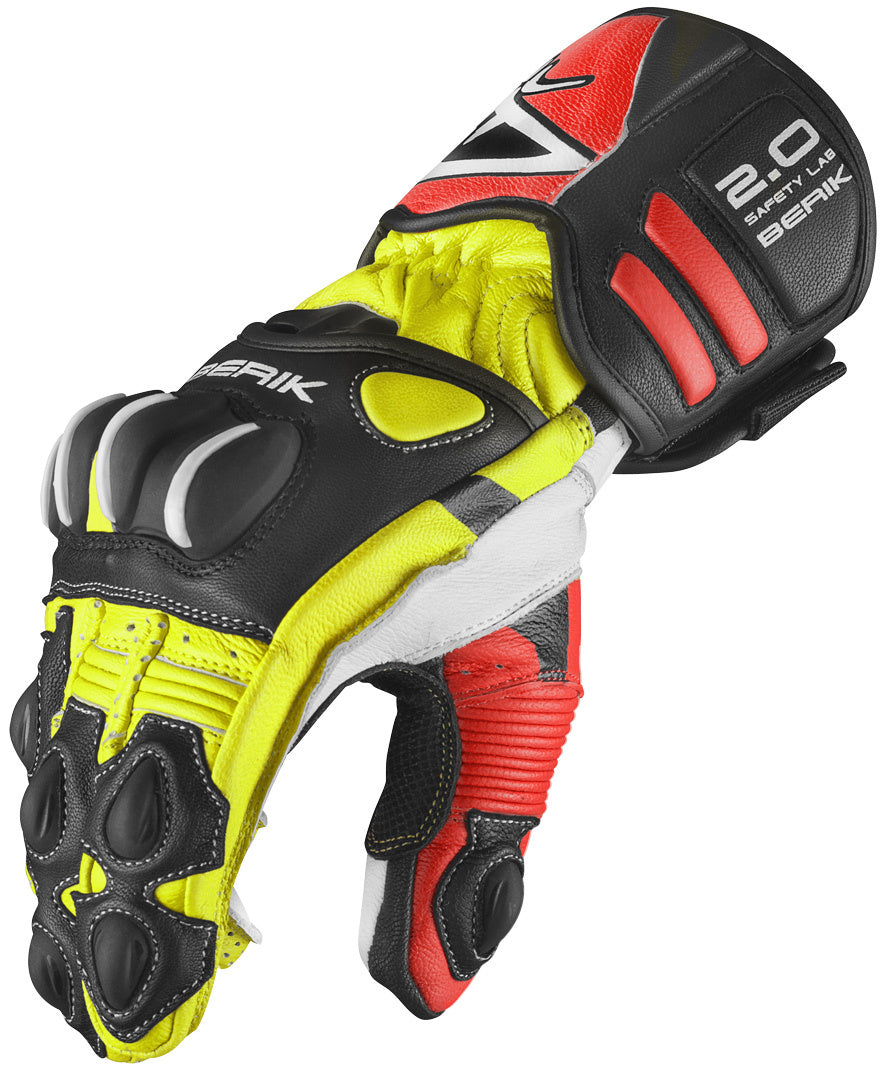 Berik Thunar Evo Motorcycle Gloves#color_black-neonyellow-neonred