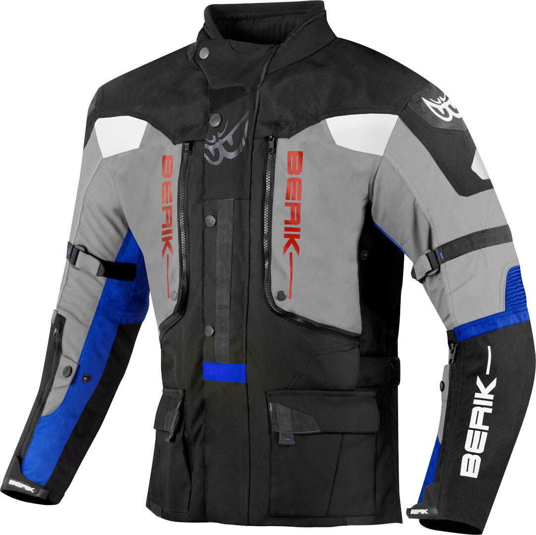 Berik Dakota Waterproof 3in1 Motorcycle Textile Jacket#color_black-grey-blue