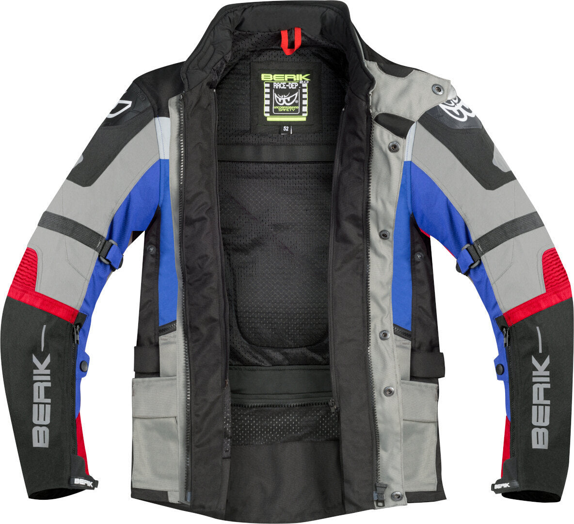 Berik Dakota Waterproof 3in1 Motorcycle Textile Jacket#color_black-grey-blue