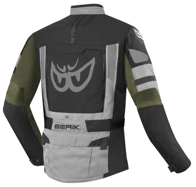 Berik Dakota Waterproof 3in1 Motorcycle Textile Jacket#color_black-grey-green