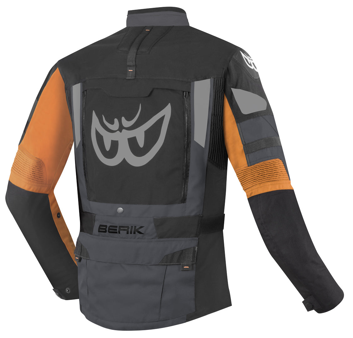 Berik Dakota Waterproof 3in1 Motorcycle Textile Jacket#color_black-grey-orange