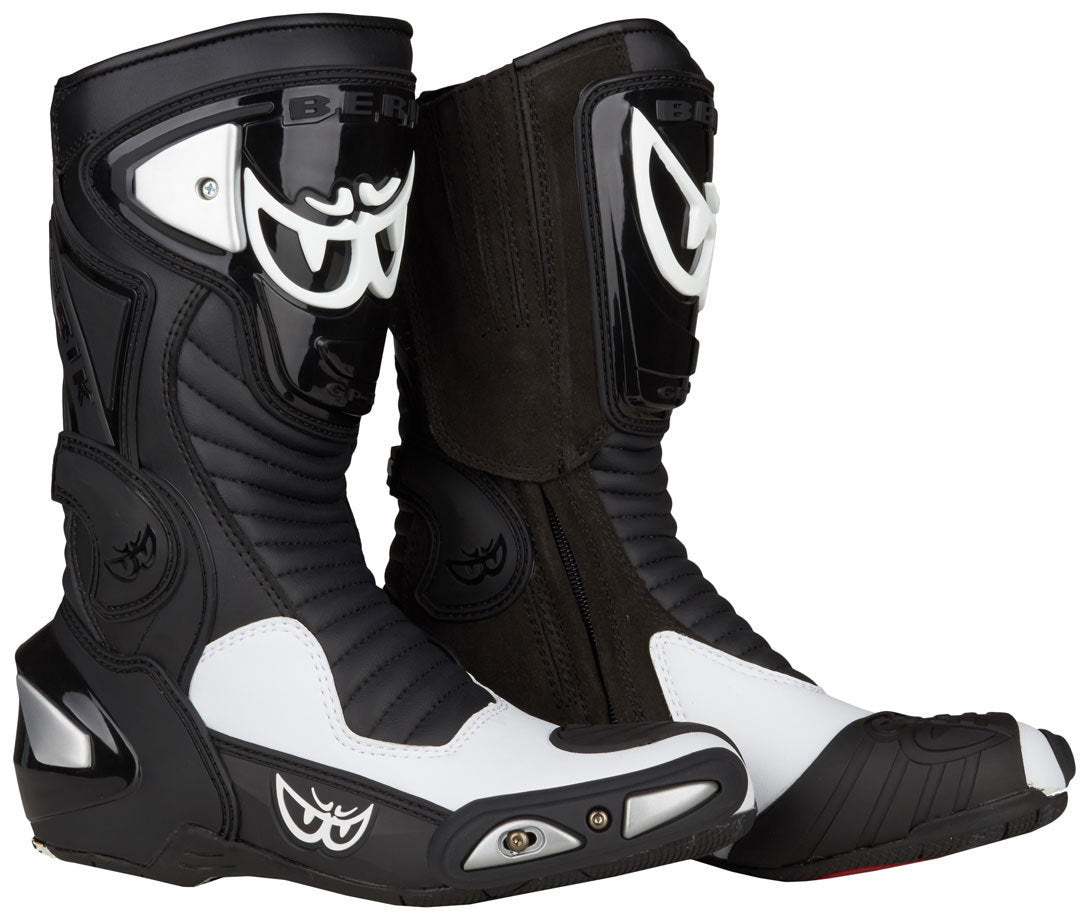 Berik Race-X Racing Motorcycle Boots#color_black-white