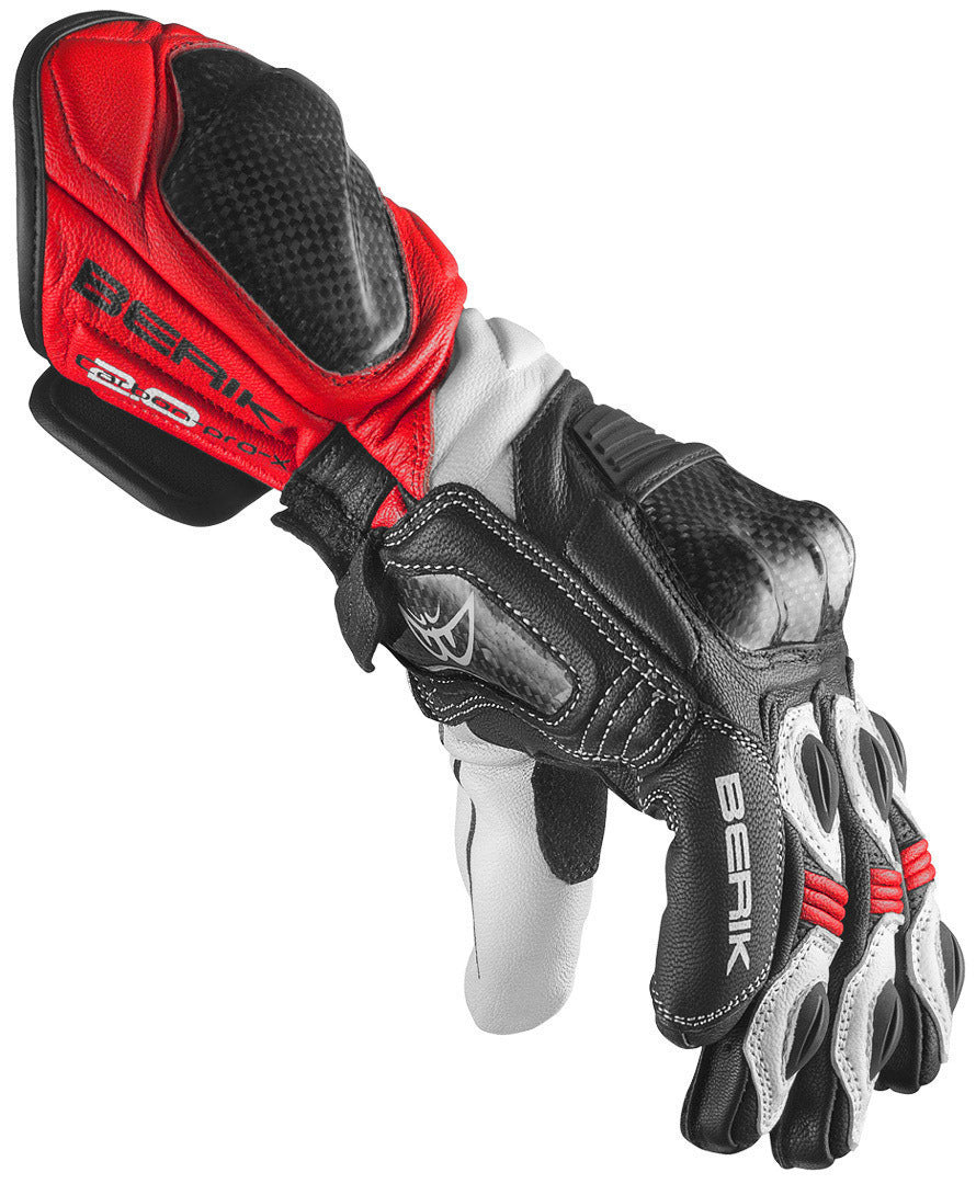 Berik TX-1 Pro Motorcycle Gloves#color_black-white-red