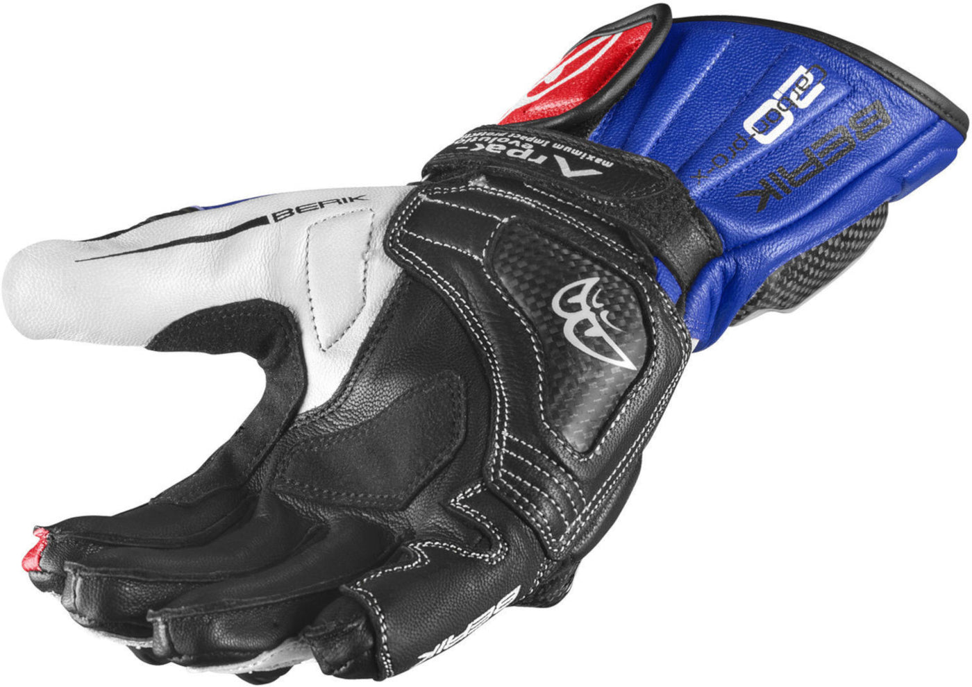 Berik TX-1 Pro Motorcycle Gloves#color_black-white-red-blue