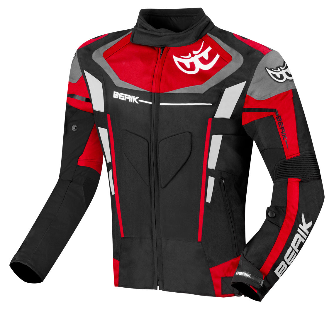 Berik Torino Evo waterproof Motorcycle Textile Jacket#color_black-red