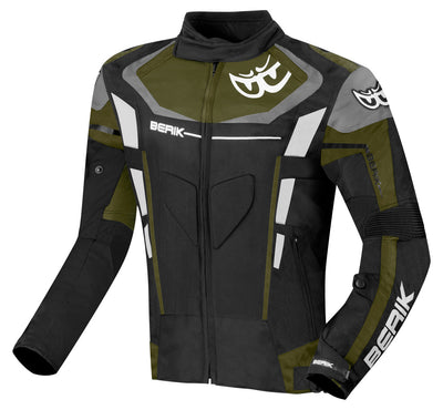 Berik Torino Evo waterproof Motorcycle Textile Jacket#color_black-grey-green