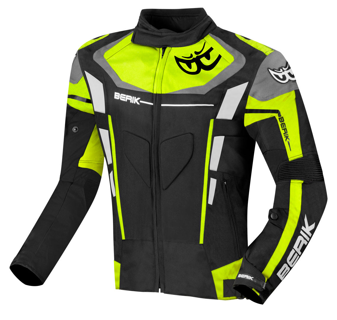 Berik Torino Evo Waterproof Motorcycle Textile Jacket#color_black-yellow