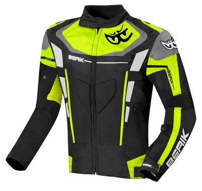 Berik Torino Evo waterproof Motorcycle Textile Jacket#color_black-yellow