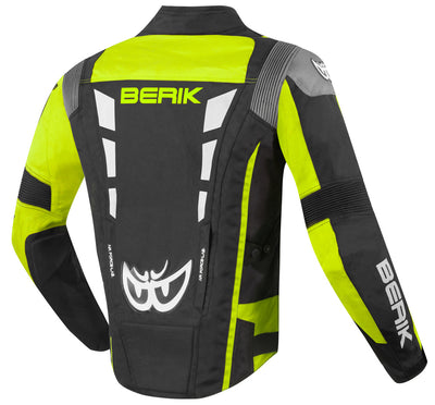 Berik Torino Evo Waterproof Motorcycle Textile Jacket#color_black-yellow