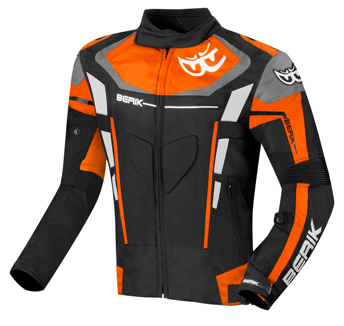 Berik Torino Evo waterproof Motorcycle Textile Jacket#color_black-orange