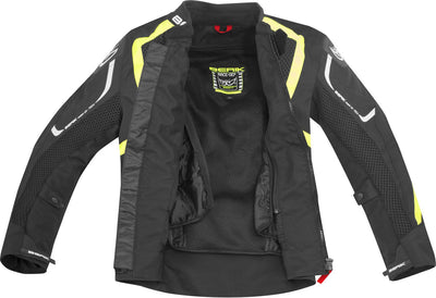 Berik X-Speed Air Motorcycle Textile Jacket#color_black-white-fluo-yellow